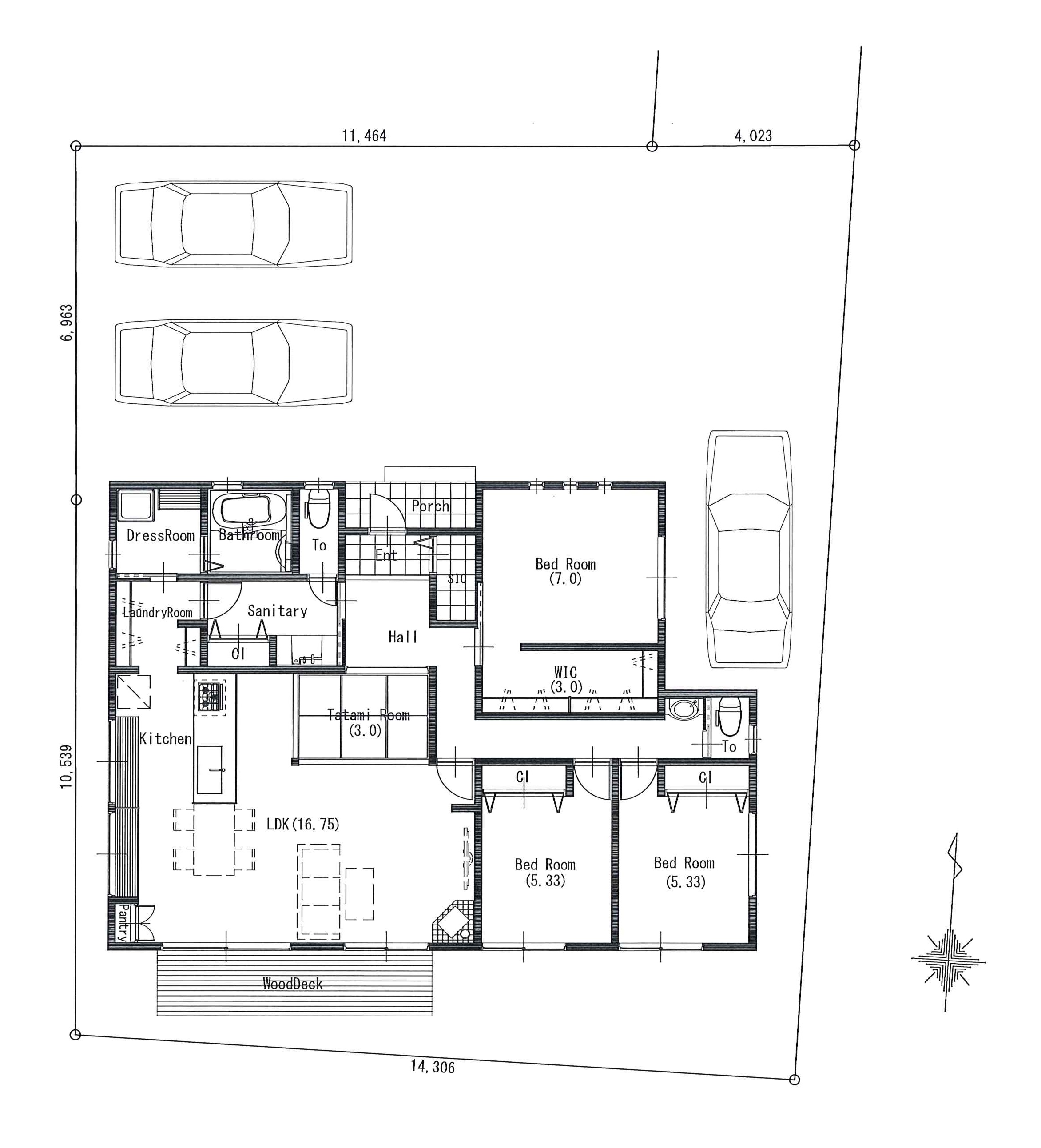 平屋建て　プラン